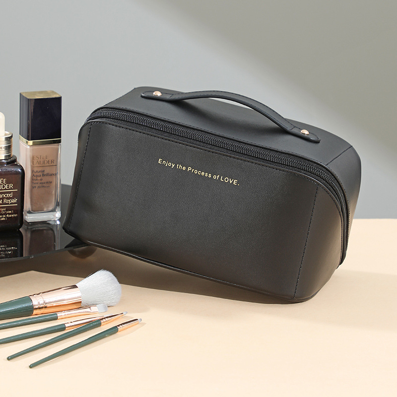 Cosmetic Bag Leather Makeup & Toiletry Bag